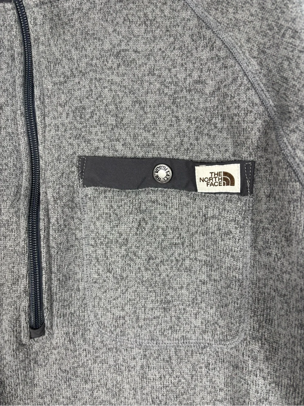 The North Face Gordon Lyons Quarter Zip Sweater Knit Fleece Pullover Gray L